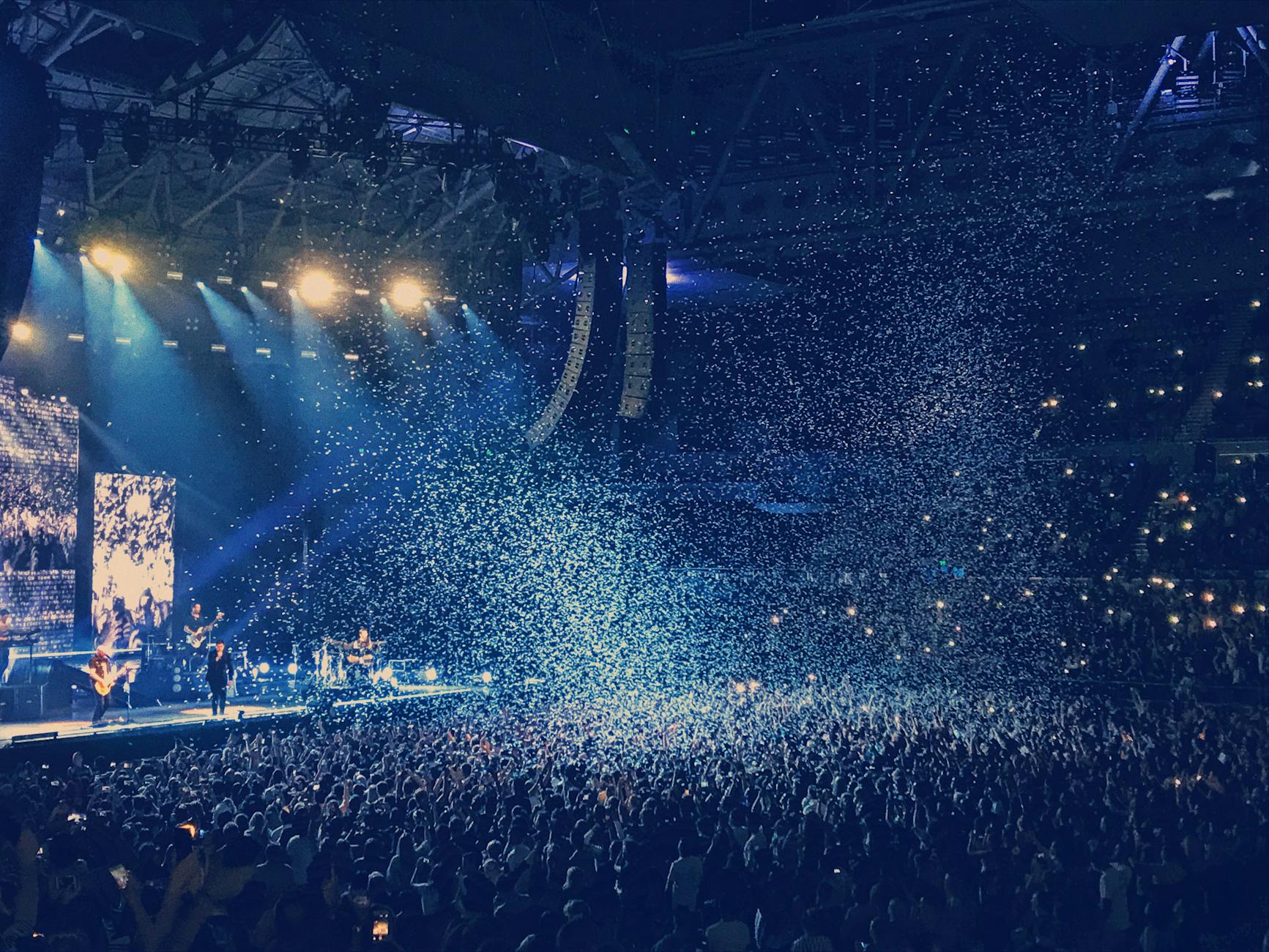 Korean pop concert stage lights performance crowd